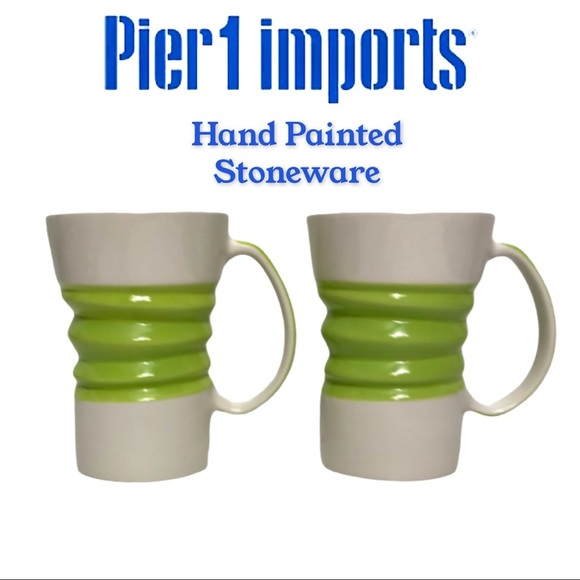 Two Beautiful Hand-Painted Stoneware Mugs - Picture 1 of 10